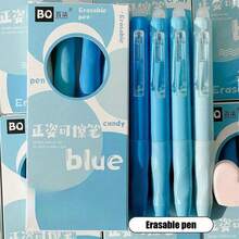 4pcs/Box Erasable Pens, 0.5mm Fine Tip, Blue/Black Ink, Quick Drying & Smooth, Suitable For Office, School, Planner, Exam, Christmas Gift, School Supplies, Christmas Present, Students, Art, High-End, Christmas, Students, Party Favor, Party Gift, Office, Learning