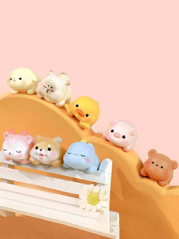 قطعة واحدة من تمثال الحيوانات الأليفة الراتنجي الجميل، مناسب للسيارة والمكتب والكمبيوتر، هدية إبداعية