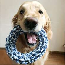 Strapazierfähiges Seil Hundespielzeug - Verdrehter Ringdesign für Zahnreinigung & Spielspaß, ideal für mittelgroße bis große Rassen, sortierte Farben, Hundespielzeug für aggressive Kauer