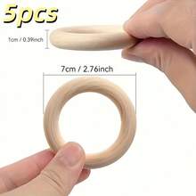 20 件天然木环,用于工艺品、DIY 花边环、无漆木环、吊坠连接器 55 毫米/2.2 英寸 - 卡其色 - 查看 23