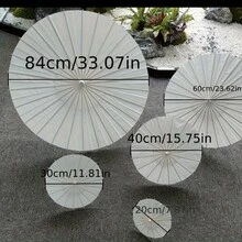 6pcs Vintage White Paper Umbrellas – 39.98 Cm, Foldable & Portable, Perfect For Weddings, Festivals, And Home Decor, Sun Protection, Artistic Design, Parasols For Photography,Spring Summer Picks,Brides Maid Gifts,Room,Bedroom Deccor,Bedroom Deccor,Beach,Travel,For Men,For Women,Vacation,Cute Stuff,Outdoor,Garden,Travel Essentials,Portable Essentials,Beach Essentials,Graduation Season,Commencement,Graduation Ceremony,Graduation Gift,Graduation Present,Graduation Gift,Graduation Present,Congrats Grad,Congratulations Graduate,Valedictorian,Finish School,Graduation Party,Outdoor Essentials,Travel Portable,Hiking Essentials,Camping Essentials,Portable Tools,Summer Essentails,Summer Portable - White - View 10