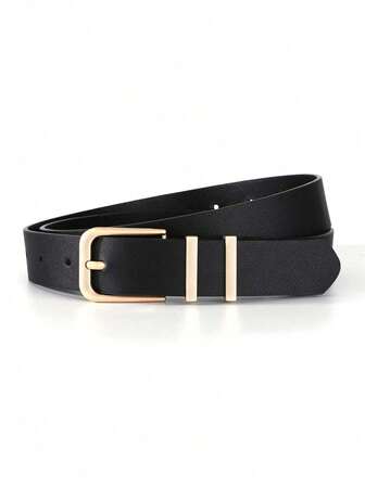 2 pezzi Cintura casual in pelle PU di colore unito da donna, primavera/autunno