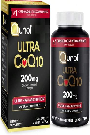 Qunol CoQ10 200mg Softgels, Ultra CoQ10 - Ultra High Absorption Coenzyme Q10 Supplements - Antioxidant Supplement For Vascular And Heart Health &Amp; Energy Production - 2 Month Supply - 60 Count