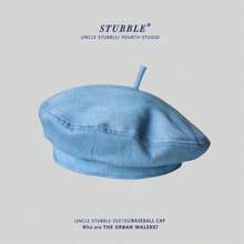 Women  Retro Berets Denim Artist Beanie Cap Painter Beret For Travel, Shopping, Party Denim Beret Hat For Women French Style Artist Hat Casual Beanie Cap - 彩色 - 查看 2