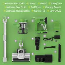 S8 GREEN Kabelloser Stabstaubsauger, mit 23000Pa starkem Saugkraft für Tierhaare und Hartböden, Handstaubsauger mit 260 W Motor, LED-Display, weicher Rollbürste, HEPA-Filter, Leichtgewicht für die Hausreinigung