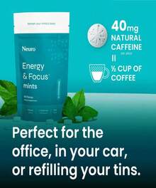 NeuroGum Energy &Amp; Focus Mints (90 Count Bag, Peppermint) | 40mg Natural Caffeine + L-Theanine + Vitamin B12 &Amp; B6 | Sugar Free Nootropic Cognitive Brain Performance Supplement - Flavor NameC - 查看 6