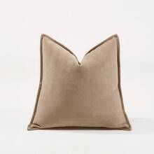 1入裝卡其色魚骨紋枕套（不含填充物），現代柔軟的雪紡邊裝飾坐墊套，適用於沙發床房間辦公室酒店裝飾，所有季節適用 - 卡其色 - 查看 10