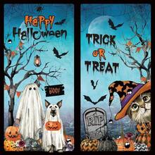 Decoracin de Ventana de Halloween, Pegatinas para Decoracin de Ventana, Calcomanas Etiqueta Engomada Esttica de Cristal para de Halloween, Fantasma Gato Calabaza Spider Murcilago - Negro Morado naranja y Blanco - Ver 1