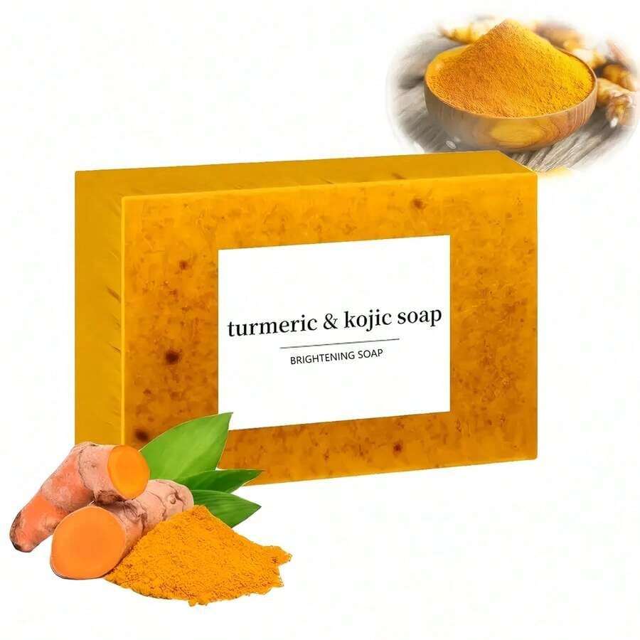 Lemon Turmeric Kojic Soap,Alcohol-Soothing Soap! Richly Foaming Handmade Soap, With Turmeric Essential Oil To Nurture And Protect The Skin Barrier