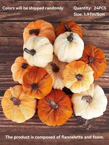 1/6/12/18/24PCS Velvet Pumpkin Decor Set - Halloween Thanksgiving Fall Home Decor Artificial Pumpkins For Autumn, Indoor Outdoor, Bedroom Decor,Home Decor,Wedding Decor,Room Decoration Stuff,Table Centerpiece, Fireplace Mantel, Harvest Party, Birthday Gift,Fall Decor,Halloween Decor (Orange, Caramel, White)