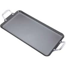 Durable Double Burner Griddle 20 X 11 100 Pure Aluminum With Nonstick NSF Certified For Frying Searing Grilling Browning Ideal For Home Commercial Kitchen Pack Of 1 - 黑色 - 查看 1