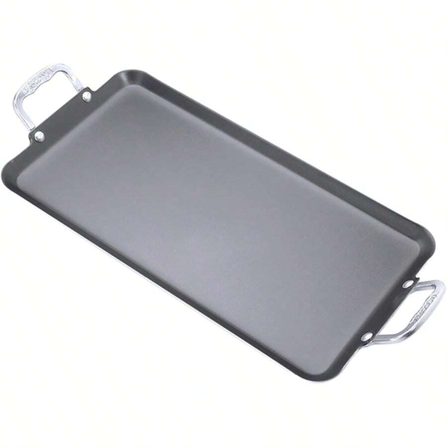 Durable Double Burner Griddle 20 X 11 100 Pure Aluminum With Nonstick NSF Certified For Frying Searing Grilling Browning Ideal For Home Commercial Kitchen Pack Of 1 - 黑色 - 查看 1