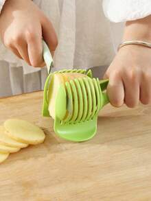 New Multifunctional Fruit Vegetable Slicer, Plastic Handheld Tomato Potato Lemon Cutter Divider With Handle, Easy Kitchen Gadget For Salad & Cooking