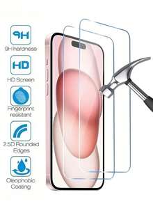 2pcs Tempered Glass Screen Protector Compatible With Iphone 16/15 Pro Max, Also Compatible With Iphone 14/13/12/11/6/6S/7/8 Plus/XR/X/XS Max - Clear - View 29