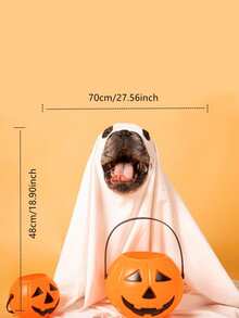 1pc Halloween Pet Dog Dress Up Ghost Cosplay Sheet COSPLAY Pet Accessories Halloween Halloween Costumes - White - View 3