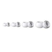 CSDZ 4 Pairs Replacement Ear Tips Compatible With Air Pods Pro/ Pro 2/ Pro 3 With Noise Reduction Hole, Non-Slip Soft Silicone Pro Replacement Ear Tips With Portable Storage Box (XS/S/M/L)(Just Earplugs) Compatible With Galaxy Buds 3 Pro - White - View 4