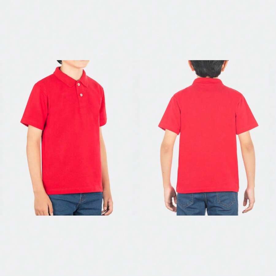 Young Boys Polo Shirts - 紅色 - View 1