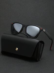 POLASUP 1pc Classic Travel Hiking Style Designed Polarized Fashion Glasses With  Red Colored Design, Red Powder & Silicone Foot Pad, Street Fashion Eyewear Casual Shades Accessories Beach Accessories Glasses Shades - 銀色 - 查看 9