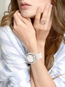 2 Packs Bling Case Crystal Rhinestone Protector Bumper With Screen Protector Compatible With Apple Watch Cover For Series Ultra/SE/11/10/9/8/7/6/5/4/3/2/1, Compatible For Apple Watch Case 38/40/41/42/44/45/46/49mm, Protective Face Cover Sparkling, Silver+Starlight Color