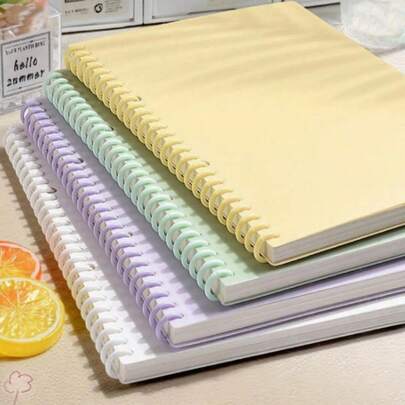 Cuaderno de hojas sueltas personalizable con clip, planificador de horarios, cuaderno de registro de autodisciplina, cuaderno de contabilidad portátil sin viento, cuaderno de espiral, papel punteado grueso, cubierta dura transparente tipo macaron, adecuado para bullet journaling