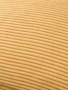 1 件纯色条纹灯芯绒面料抱枕套，现代简约风格涤纶矩形靠垫套，适合客厅家居使用