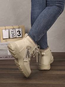 Botas de nieve con suela gruesa de moda para mujer