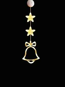 3pcs Warm Yellow Light Christmas Window Lights Decoration, LED Suction Cup Lights Christmas Decoration, Christmas Bells, Christmas Tree, Pentagram LED Suction Cup Lights, 19.7*6.3in, Battery Powered, Indoor Outdoor Christmas Tree Fireplace Window Room Decoration, Home Decor, Christmas Decorations, Bedroom Decor, Party Decor Holiday Festival, Used For Wedding Gift New Year Party Terrace Garden Window Decoration (Batteries Not Included)