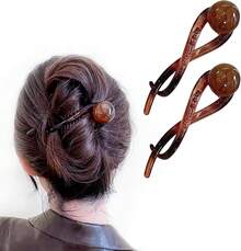 Nuevo Pinzas para El Pelo, 3 Piezas de Perlas Clip, Hair Clips, Clip de Plátano, Elegantes Pinzas para el Pelo de Moda, Accesorios para el Cabello de Moda para Mujeres y Niñas (Marrón) - color 3 - Ver 11