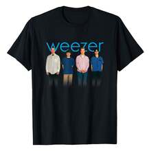 Weezer - Blue Album T-Shirt, 1 Pcs Men's 100% Cotton 220g T-Shirt – Lightweight, Comfortable & Breathable: Must-Have For Daily Walks, Travel, Outdoor Use | Perfect Gift For Halloween, Thanksgiving & Christmas! - màu đen - Xem 1