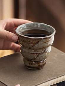 1pc 240ml Ceramic Reactive Glaze Coffee Mug, Household Water Cup, Beverage Cup, Cola Cup, Wine Glass, Couple Cup, Creative Reactive Glaze Ceramic Cup, Retro Ceramic Mug, Reactive Glaze Mug, Coffee Cup, Water Cup, Hanging Ear Coffee Cup, Latte Art Cup, Couple Cup, Ceramic Cup - Multicolor - View 7