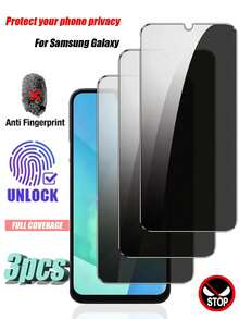 3pcs Tempered Glass Screen Protector, Easy Installation, Sensitive Touch, Bubble-Free. Protects Privacy, Anti-Scratch, Anti-Shatter, Water-Resistant, Suitable For Samsung S20 FE/S24 FE/A54/A15/A05s/A06/A35/A54/A55/S23 FE/A16/A26/A36/A56/Galaxy S21/S22/S23/S24 Ultra/Galaxy S24/A07/A17/S25 Ultra/S25 Edge Series And More. - Black - View 15