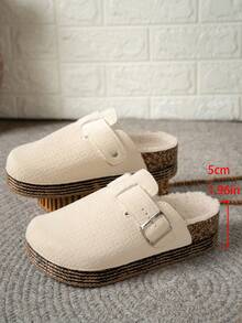 Pantuflas de tela deportiva de unicolor, otoño/invierno