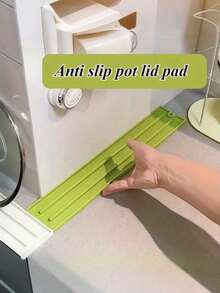 Silicone Narrow Seam Pot Lid Rack, Kitchen Storage Mat, Multi-Functional Countertop Non-Slip Drain Mat For Home Use, Hanging Storage, Stove Pot Spatula Storage Rack, Suitable For Cutting Boards, Spatulas, Pot Lids, Kitchen Supplies