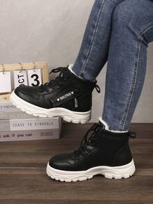 Botas de nieve con suela gruesa de moda para mujer