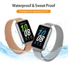 Metal Strap For Galaxy Fit 3 Band With TPU Case Screen Protector Soft Film Replacement Milanese Magnetic Loop Watchband - Multicolor - View 4