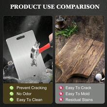 Titanium Cutting Board,Tabla de cortar,Tablas de Cortar de Titanio 100% Puro para Cocina,304 Tabla de cortar de acero inoxidable,Alfombrilla de Corte Antideslizante de Doble Cara de Titanio - 1 - Ver 4