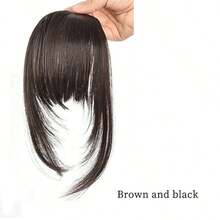 LYSW 1pc Fashionable High-Temperature Fiber Bangs & Sideburns Hair Extension Piece, Women Long Bangs Invisible Hair Clip HA2841, Hair Accessories