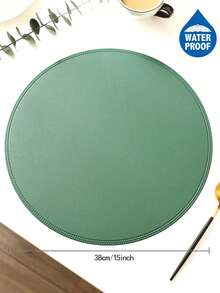 1 tấm lót bàn tròn bằng PU chống thấm nước, dễ lau chùi, có thể lau chùi, chống trượt, chịu nhiệt, thiết kế dễ thương, thanh lịch, thảm ăn bằng nhựa PVC, dùng để bày bàn, thảm ăn nhà bếp, trang trí đám cưới ngày lễ - màu đen - Xem 8