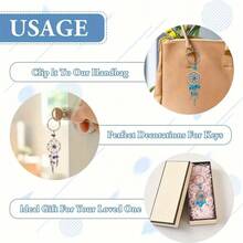 14pcs/Set Dreamcatcher Keychain Set, Mixed Colors, Alloy & Stone Material, Suitable As Wallet Pendant And DIY Keychain Decor Bag Lanyards With Id Holder Car Accessories Bag Charms Christmas Gift