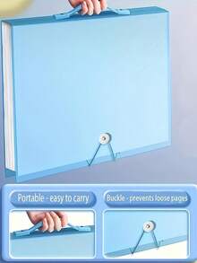 A3 钻石画收纳册 - 30 页可存放 60 页艺术作品，钻石画配件钻石收纳展示册，钻石画作品集文件夹，带透明口袋和工艺用品的收纳相册，粉色/紫色/蓝色可选 - 彩色 - 查看 5