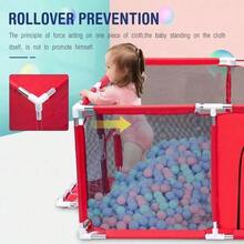 Corralito Bebe Con Vallas Para Bebé Plegable Corral, Rojo - Rojo - Ver 6
