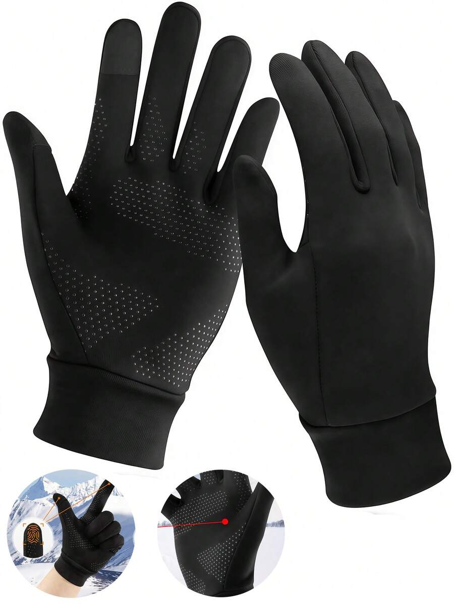 Găng tay mùa đông unisex, găng tay trượt tuyết có lớp lót giữ ấm, găng tay cảm ứng giữ ấm phù hợp cho chạy bộ, đạp xe, leo núi, lái xe, đi bộ, đánh máy, môi trường làm việc lạnh, thể thao, bóng đá, bắn súng, chơi game và nhiều hoạt động khác. - 1 cặp - Xem 1