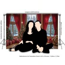 Horizontal Photographic Background For Photo Shoots Sublimated Fabric 3D Fireplace Garland Realistic Christmas Scene 2.20x1.50cm - FF-3261 - 查看 5