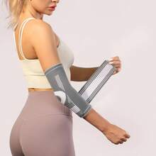JINGBA SUPPORT 1pc Adjustable Elbow Support Brace With Straps - Compression Sleeve For Sports, Weightlifting And Daily Use, Unisex - Grey - View 7