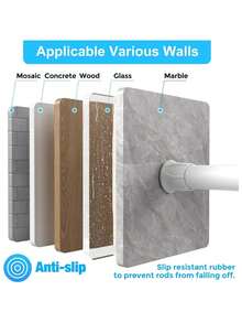 1 szt. Regulowany uchwyt na drążek do zasłon prysznicowych bez wiercenia, ścienny wieszak na zasłony, uchwyt na ręczniki, odpowiedni do łazienki, kuchni, sypialni, salonu, dekoracji świątecznych - Biały - Zobacz 7