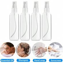 4 Pack 3.4 Oz 100ml Small Spray Bottles, TSA Approved Travel Bottles Toiletries With Labels - Fine Mist, Refillable, Reusable, Leak Proof