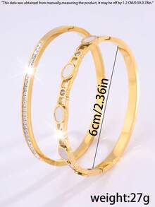 Camhanno Dos pulseras exquisitas y sencillas de acero inoxidable, adecuadas para citas, reuniones de fiesta y viajes diarios. Regalos perfectos para realzar el estilo, accesorios de moda y exquisitos para el uso diario y las fiestas. Regalos creativos para amigos.