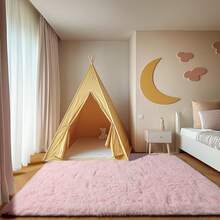 Living Room Rugs, Bedroom Rugs – Ultra Soft Plush Shag Rug, Fluffy Shaggy Carpet, Washable Area Rugs With Non-Slip Backing And 4 Grip Stickers, Cozy Kids Room Dorm Nursery Decor, Multiple Sizes 4x6 5x7 6x9 8x10 9x12, Baby Pink Rug ﻿ - 粉色 - 查看 3