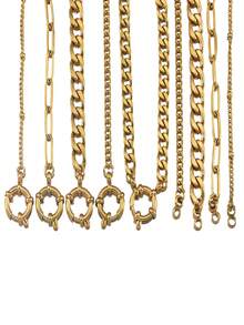 1 Piece. Fashionable Stainless Steel Pendant Necklace With Sailor Clasp. DIY Suitable For Both Men And Women. Thick And Thin Geometric Design. Waterproof And Non-Fading. Hip-Hop And Punk Style. Simple And Elegant. Vacuum Electroplated. Length: 45 Cm. Give Gifts To One's Girlfriend Or Boyfriend On Special Occasions.