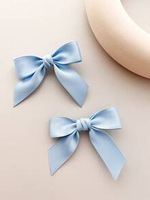 2 piezas Pinza de pelo de cocodrilo con lazo decorativo de estilo dulce para mujer, elegante para el Día de San Valentín, Pinzas para el cabello, accesorios escolares, universidad, atuendo de invierno para mujer, lazos, lindo